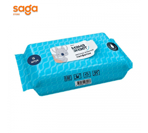 Салфетки влажные  Мама знает 15шт