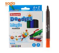 Фломастеры Фломастер luxor magic 6104. 6+2цв