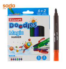 Фломастеры Фломастер luxor magic 6104. 6+2цв