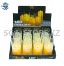 Свеча светодиодная на батарейках декоративная LED, с эффектом пламени.