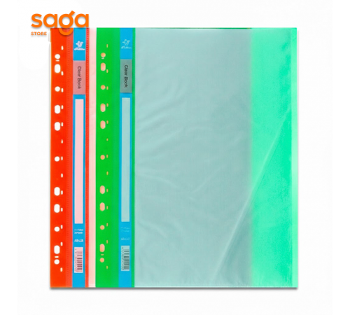 Файл L 20л (цветной) пластиковый, с вкладышами, 1/10/360