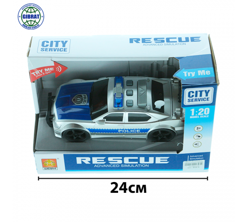 Машина Полицейская, музыкальная в коробке  500.