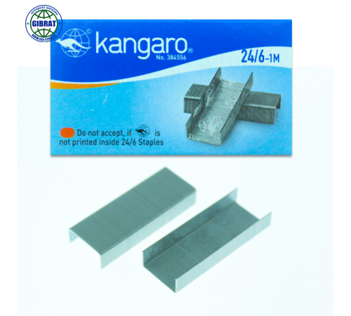 Скоба 24/6 "Kangaro", в коробке-20 пачек, в пачке-1000шт.