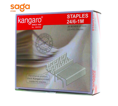 Скоба 24/6 "Kangaro", в коробке-20 пачек, в пачке-1000шт.
