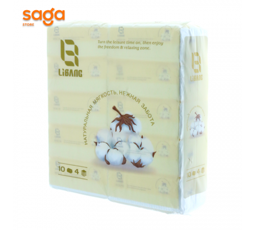 Салфетка Libang 4-слойная 300-4 1/10/10 цена за 10шт