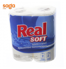 Бумажные полотенца Real , 2 слоя, 2 рулона.