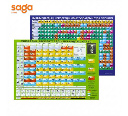 Таблица "Химиялық элементтердің периодтық жүйесі-Д.И.Менделеев", формат-А4.
