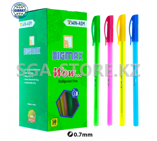 Ручка шариковая «BIGMAX Wow », в коробке-50-шт, 0,7мм.