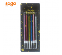 Свечи (радуга блеск 6шт) для торта 1/576