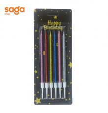 Свечи (радуга блеск 6шт) для торта 1/576