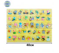 Алфавит-пазл казахский деревянный.40*30см RH 599