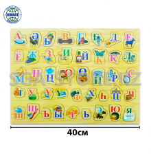 Алфавит-пазл казахский деревянный.40*30см RH 599