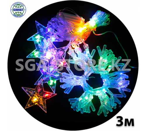 Ёлочная гирлянда, длина-3х1метр, лампочек-330шт, F-8