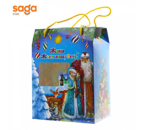 Подарочная коробка "С новым годом\Жаңа жылыңызбен"  25х 002-1