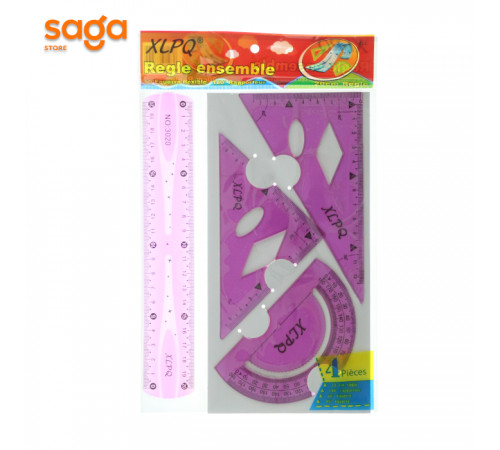Линейки в наборе-4шт, гелевый 20см,  2309.