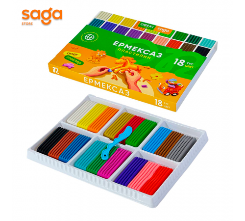 Пластилин "SAGA" 18цв 12906.