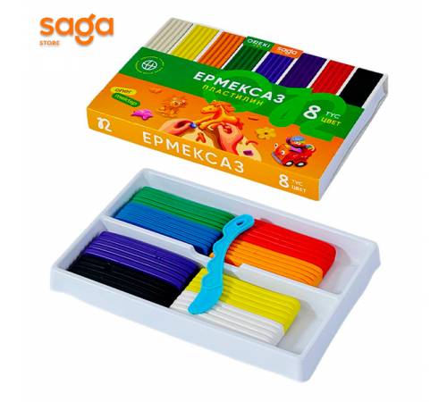 Пластилин "SAGA" 8цв 12902.
