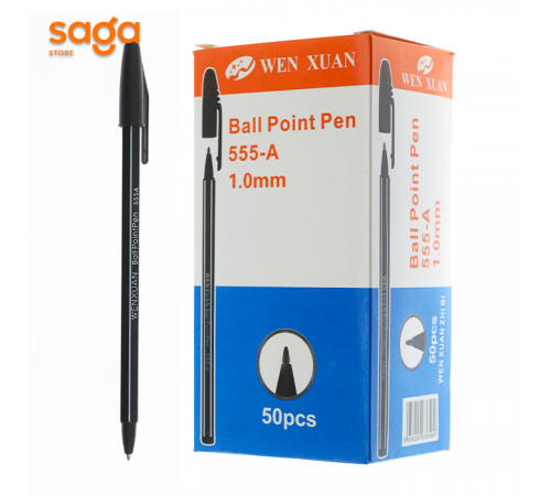 Ручка шариковая 555-А черный 1.0мм 50шт