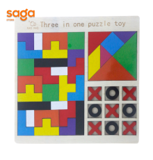 Развивашка из дерево Пазл, Three in one puzzle toy 92748