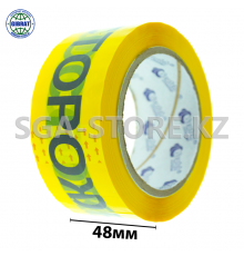 Клейкая лента/скотч Осторожно стекло, 48х100, в блоке-6шт, в коробке-36шт.