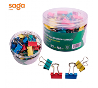 Зажимы 25мм ON-4215-C 1/48 для бумаг разноцветные блоке-48шт.