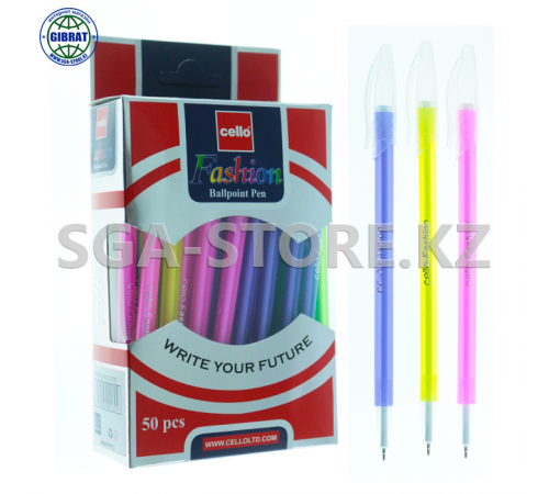 Ручка шариковая "Cello Fashion", 1мм, синий,  в упаковке-50шт. 0571.