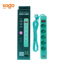 Сетевой фильтр 3 метра, 5 розеток, 2-usb.