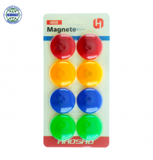 Набор разноцветных магнитов, 8шт, диаметр-40мм. 4008