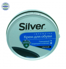 Крем Silver для обуви, черный, 50мл.