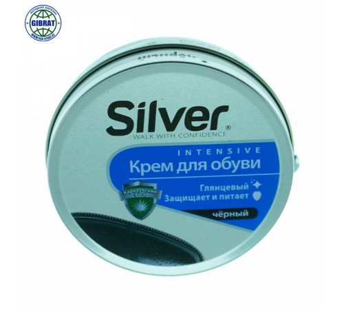 Крем Silver для обуви, черный, 50мл.