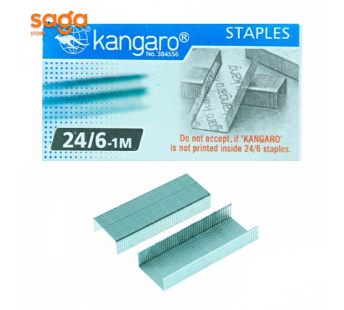 Скоба 24/6 "Kangaro", в коробке-20 пачек, в пачке-1000шт.