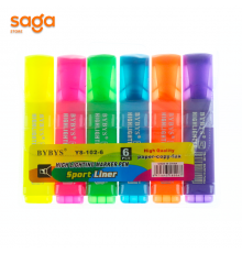 Маркер выделяющий , в упаковке-6цв, 102-6