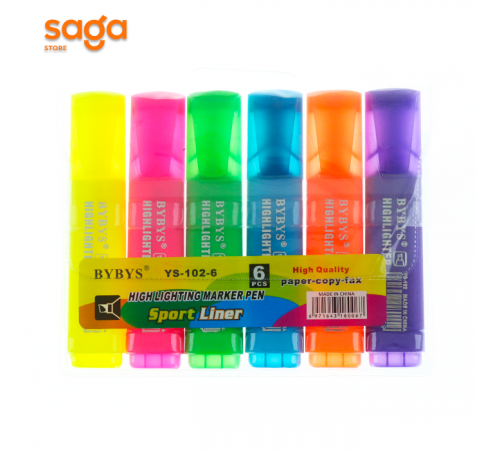 Маркер выделяющий , в упаковке-6цв, 102-6