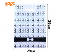 Пакет с вырубной ручкой черный/белый "Классик маленький" 30*40 2000