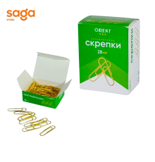 Скрепки канцелярские, 28мм, золотистые, 1530 (10х 500шт)