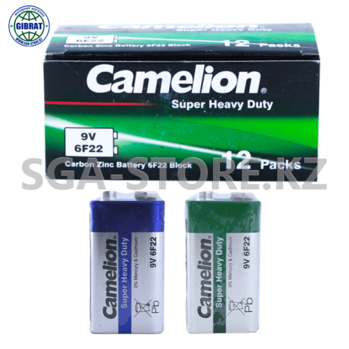 Батарейка "CAMELION" 9v 6F22, в коробке-12шт.