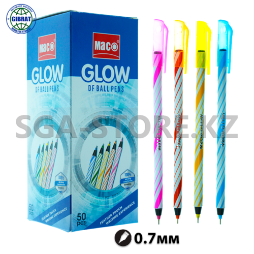 Ручка шариковая "МАС GLOW", синий, 0.7мм, в упаковке-50шт.