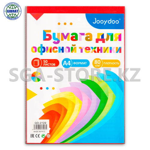 Бумага для офисной техники "Jooydoo", 50л, А4, 80г/м2.