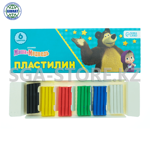 Пластилин “Маша и Медведь”, 6 цветов, 4478