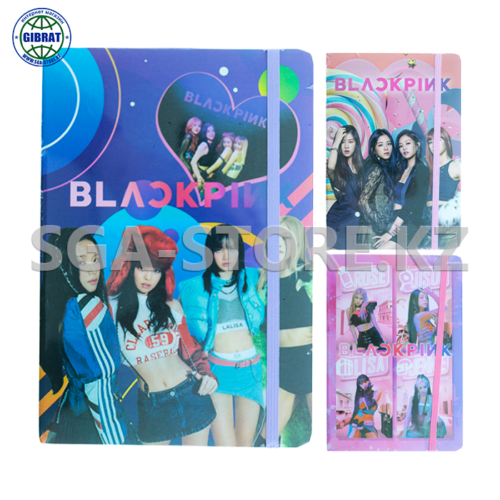 Блокнот на резинке "BLACK PINK", А5, в клетку, 303-3