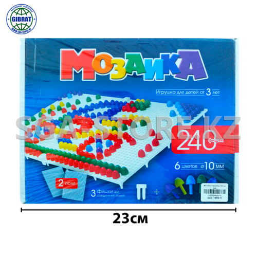 Развивашка "Мозаика" 240 фишек, 6 цветов, 10мм, 3+ 240