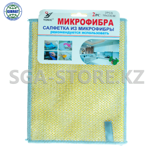 Тряпка из микрофибры, в наборе-2шт, 18х23см, 96043.