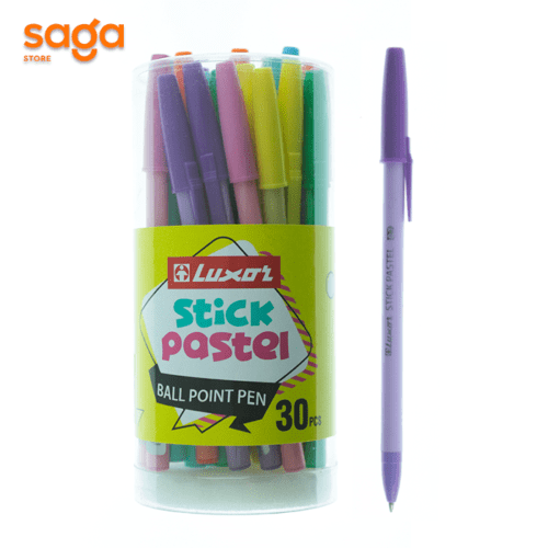 Ручка шариковая Luxor Stick pastel, синий, 1мм. 1230.
