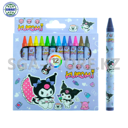 Восковые мелки Kuromi, 12 цветов 802.