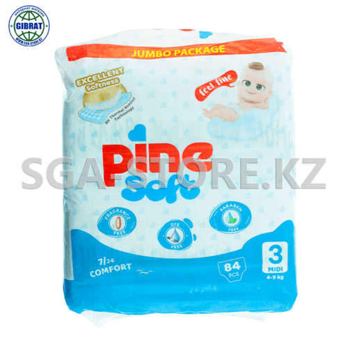 Подгузники Pine Soft, размер-3, в упаковке-84шт.