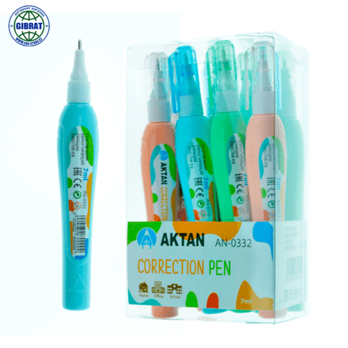 Корректирующая ручка/Штрих "Aktan", 7мл, в блоке-12шт. 0332