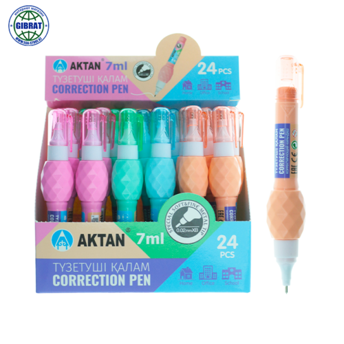 Корректирующая ручка/Штрих "Aktan", 7мл, в блоке-24шт.263