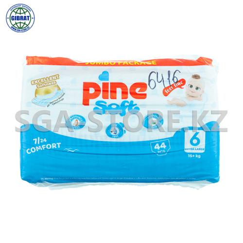 Подгузники Pine Soft, размер-6, в упаковке-44шт.