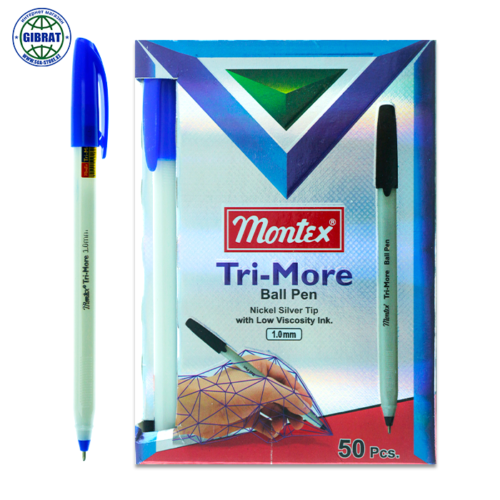 Ручка шариковая "Montex-Tri-More", синий, 1,0мм, в коробке-50шт.