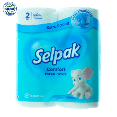 Бумажное полотенца Selpak, 3 слоя, в наборе-2 рулона.